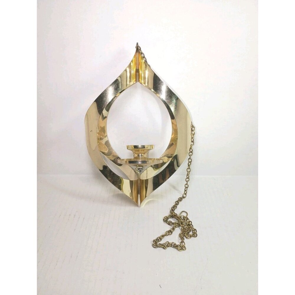 Mascot Atomic Brass Hanging Candle Holder MCM MidCentury Retro Gold 60's VINTAGE